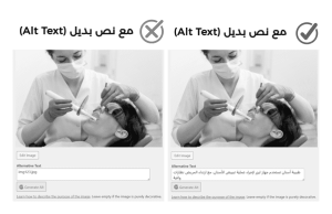 مثال عن الفرق بين النص البديل الجيد والسيء